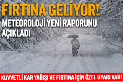 Meteoroloji şiddetli fırtına için uyardı!