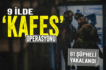 9 ilde eş zamanlı 'Kafes' operasyonu: 61 şüpheli yakalandı