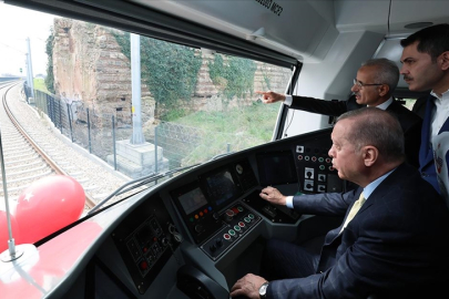 Sirkeci-Kazlıçeşme Raylı Sistem Hattı'nın ilk seferi Erdoğan'dan