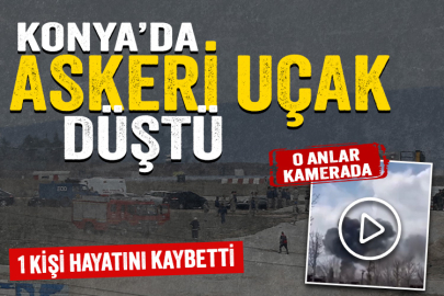 Konya'da askeri eğitim uçağı düştü!