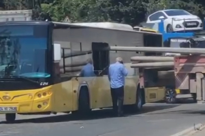 İstanbul'da ilginç olay: Yolcu otobüsünün camından direk girdi