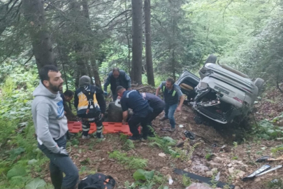 Trabzon'da kontrolden çıkan araç uçurumdan yuvarlandı: 1 ölü