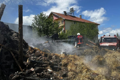 Bolu'da yangın çıkan samanlık küle döndü