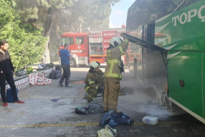 Balıkesir'de yolcu otobüsü yangını paniğe neden oldu