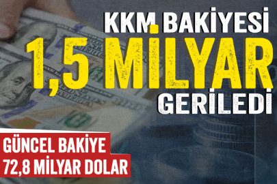 KKM bakiyesi 1,5 milyar dolar geriledi