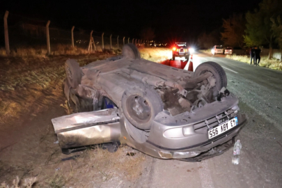 Aksaray'da takla atan araçtaki 6 kişi yaralandı