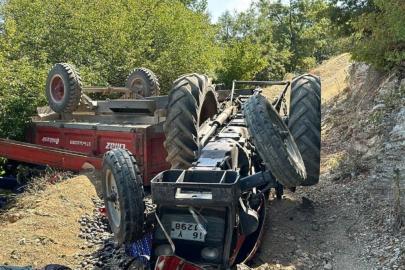 Bursa'da tarla dönüşü traktör devrildi 1'i ağır 6 kişi yaralandı