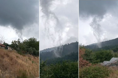 Antalya'da ormanlık alanda oluşan hortum paniğe yol açtı