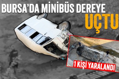 Bursa’da minibüs dereye uçtu