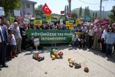 Bursa İnegazi mahalle halkı yapılması planlanan taş ocağını protesto etti