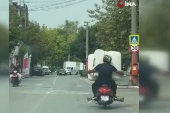 Bursa'da  yataklı motosiklet turu kamerada