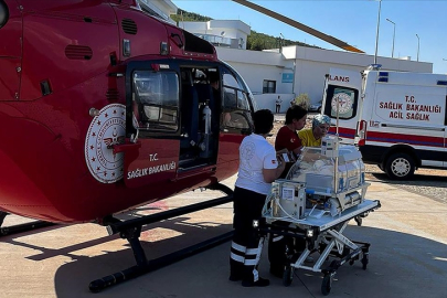 Muğla'da ambulans helikopter 1 aylık bebek için havalandı