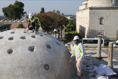 Edirne'deki Havlucular Hanı ve Mezit Bey Hamamı'nda restorasyon devam ediyor