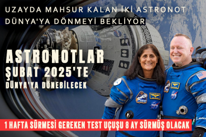 Uzayda mahsur kalan iki astronot Dünya'ya dönmeyi bekliyor