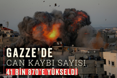 Gazze’de can kaybı sayısı 41 bin 870’e yükseldi