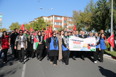 Edirne'de "Filistin'e Destek Soykırıma İsyan" yürüyüşü yapıldı