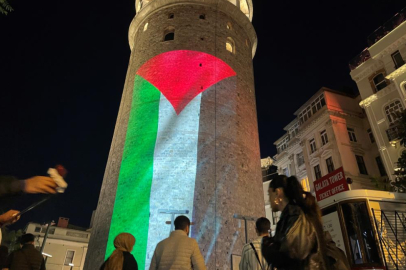 Filistin Bayrağı, Galata Kulesi’ne yansıtıldı