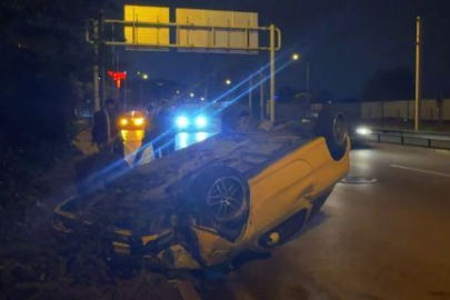 Bursa'da takla atan otomobildeki 4 kişi yaralandı