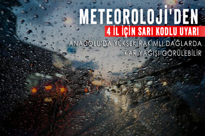 Meteoroloji'den 4 il için sarı kodlu uyarı