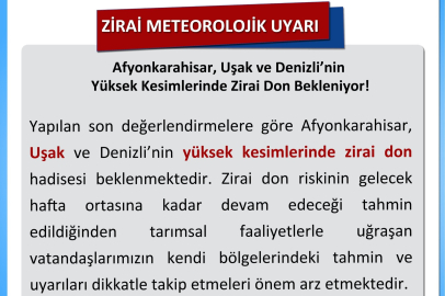 Uşak Valiliğinden zirai don uyarısı