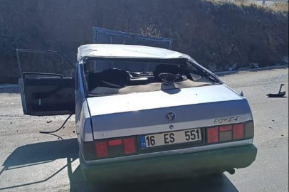 Bursa İnegöl'de kontrolden çıkan araç takla attı: 2 yaralı var