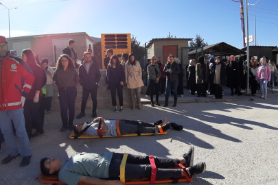 Mudurnu Devlet Hastanesi'nde deprem ve yangın tatbikatı