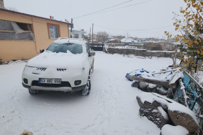 Ardahan'da köylüler güne kar yağışıyla uyandı