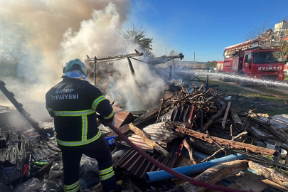 Sinop'ta çakmakla oynayan çocuklar samanlığı yaktı