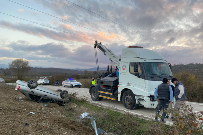 Samsun'da kontrolden çıkan araç takla attı: 4 yaralı var