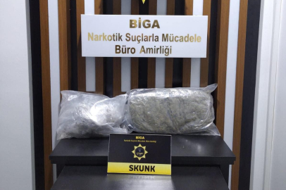 Çanakkale'de 1 kilogram 682 gram skunk ele geçirildi