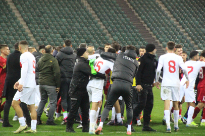 Türkiye U21 - Sırbistan U21 maçının ardından arbede yaşandı