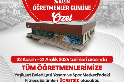 Yeşilyurt Belediyesi'nden tüm öğretmenlere ücretsiz fitness eğitimi