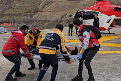 Bahçesaraylı hasta helikopterle hastaneye kaldırıldı