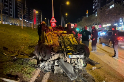 Bursa Nilüfer'de kontrolden çıkan araç takla attı: 1 yaralı var