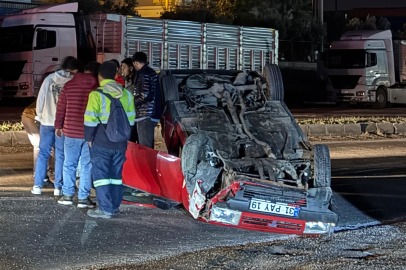 Takla atan otomobil hurdaya döndü: 1 yaralı