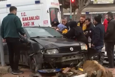 Araca sıkışan sürücünün feryadı yürekleri dağladı