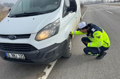 Kütahya'da kış lastiği denetimi