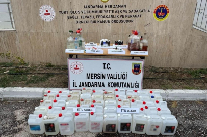 Mersin'de düzenlenen operasyonda 540 litre sahte içki ele geçirildi