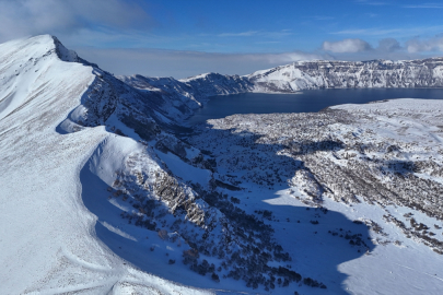 Nemrut Kalderası karla kaplandı