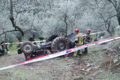 Bursa'da can alan kaza! Devrilen traktörün altında kaldı