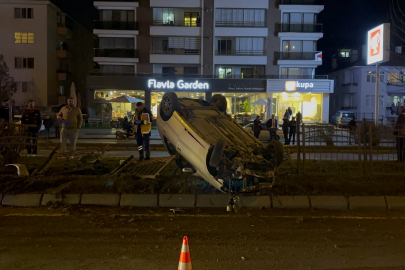 Bolu'da alkollü sürücünün kullandığı araç takla attı