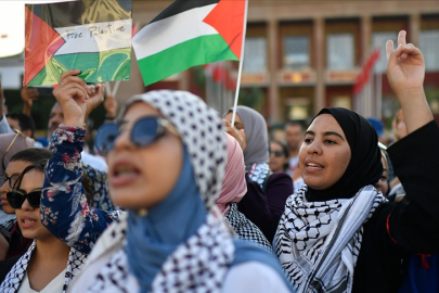 Faslılar, İsrail'in Gazze'deki soykırımını protesto etti