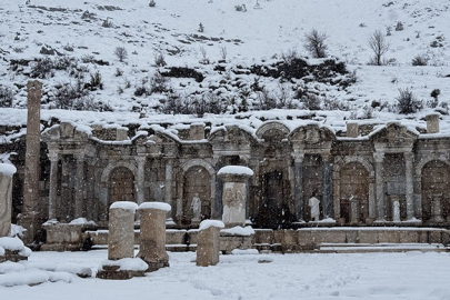 Sagalassos Antik Kenti kar yağışı ile beyaza büründü