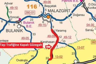 Malazgirt-Ahlat Karayolu geçici olarak ulaşıma kapatıldı