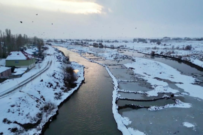 Ağrı’da kar manzarası görsel şölen sundu