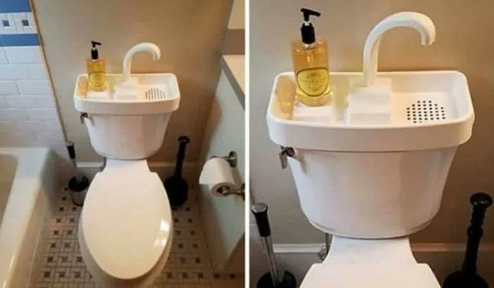 Japon tuvaletlerinin çoğunda üstte bir lavabo bulunur; böylece sifonda tekrar kullanılan suyla ellerinizi yıkayabilirsiniz; bu da yılda milyonlarca litre su tasarrufu sağlar.