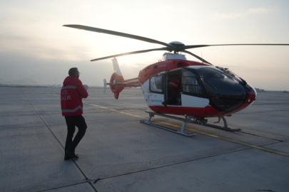 Bozyel bebeğin imdadına ambulans helikopter yetişti