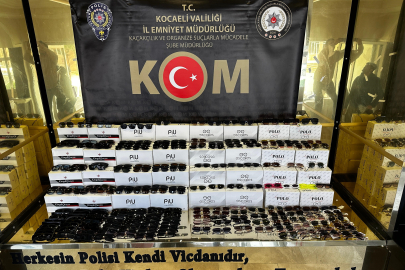 Kocaeli'de yüz binlerce kaçak güneş gözlüğü ele geçirildi