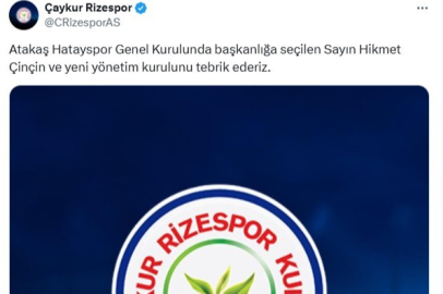 Çaykur Rizespor’dan Atakaş Hatayspor'a tebrik mesajı