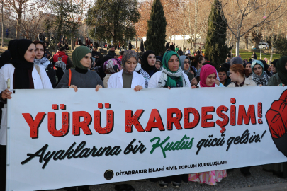 Diyarbakır'da sağlıkçılar İsrail'in gözaltına aldığı doktor için yürüdü